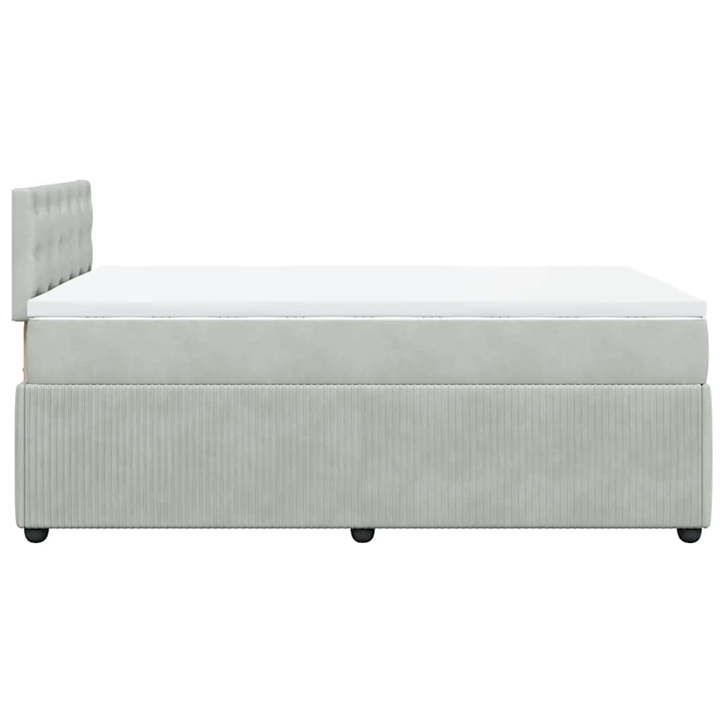 Giroletto a Molle con Materasso Grigio Chiaro 120x200cm Velluto | homemem39