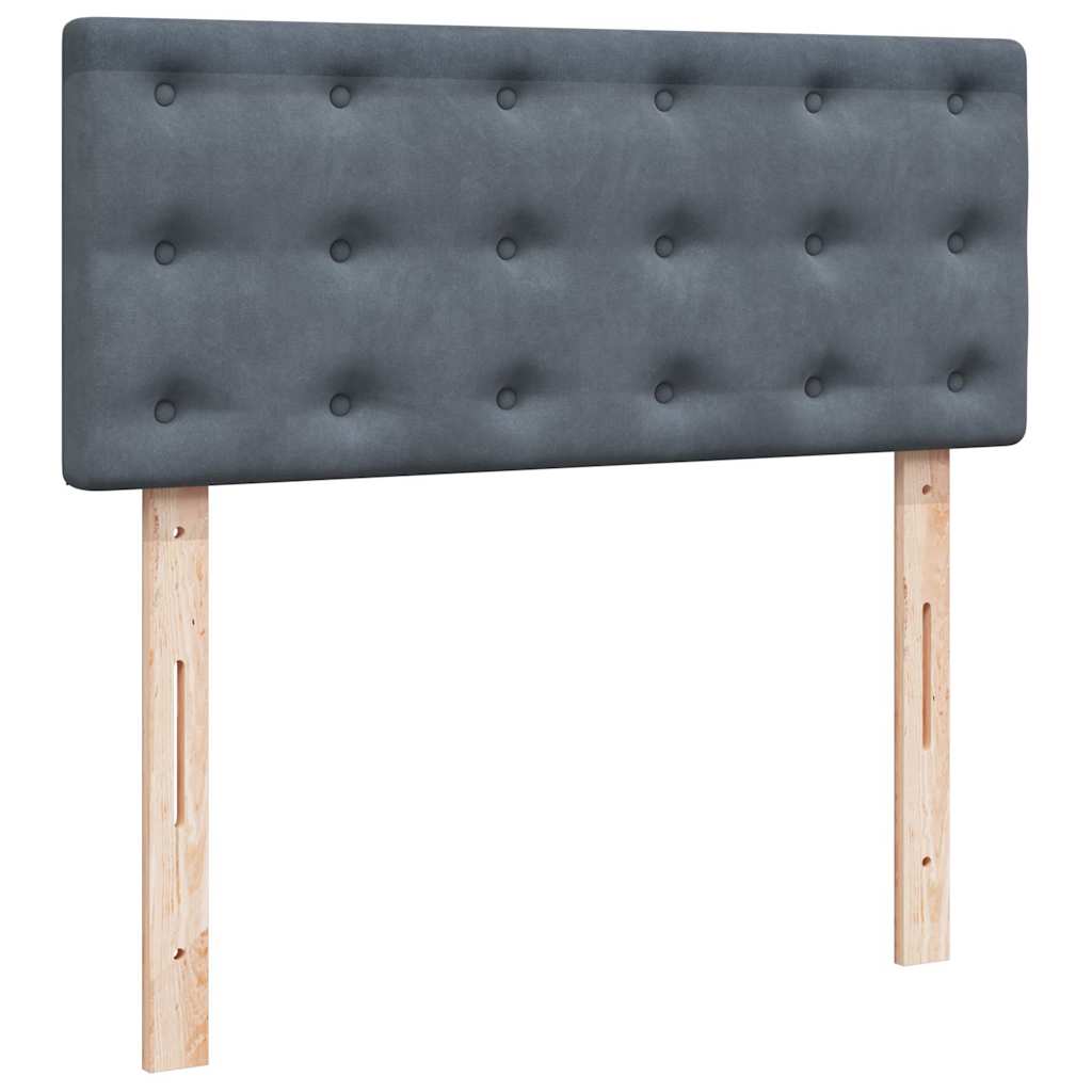 Giroletto a Molle con Materasso Grigio Scuro 120x200 cm Velluto