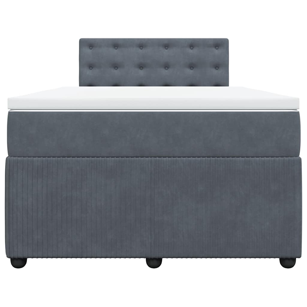 Giroletto a Molle con Materasso Grigio Scuro 120x200 cm Velluto | homemem39