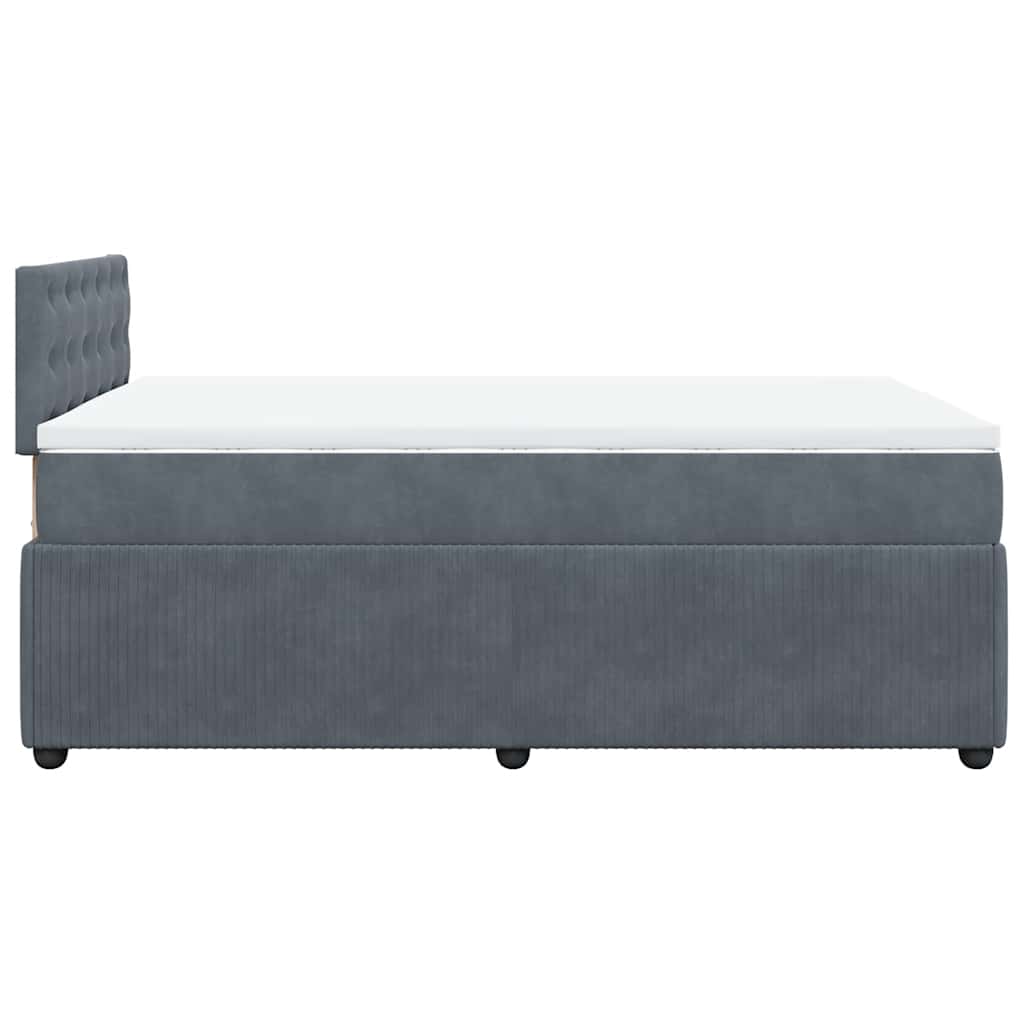 Giroletto a Molle con Materasso Grigio Scuro 120x200 cm Velluto | homemem39