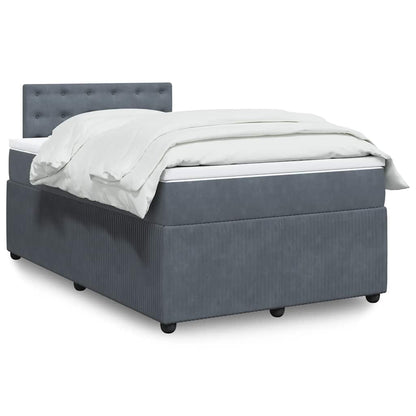 Giroletto a Molle con Materasso Grigio Scuro 120x200 cm Velluto | homemem39