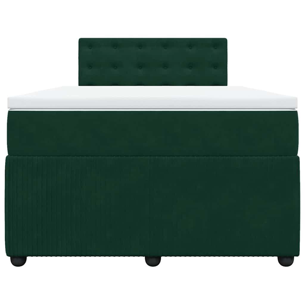 Giroletto a Molle con Materasso Verde Scuro 120x200 cm Velluto