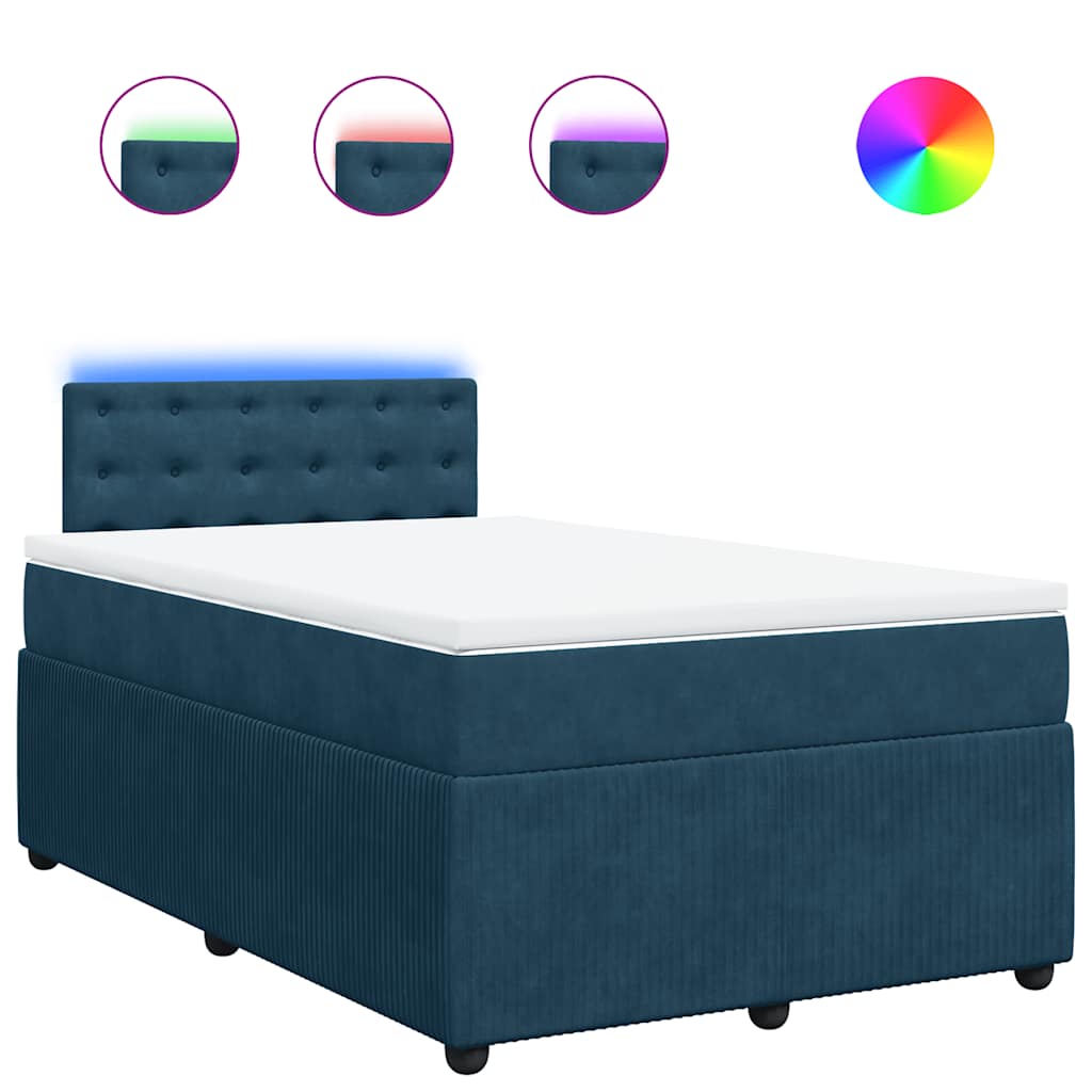 Giroletto a Molle con Materasso Blu 120x200 cm in Velluto | homemem39