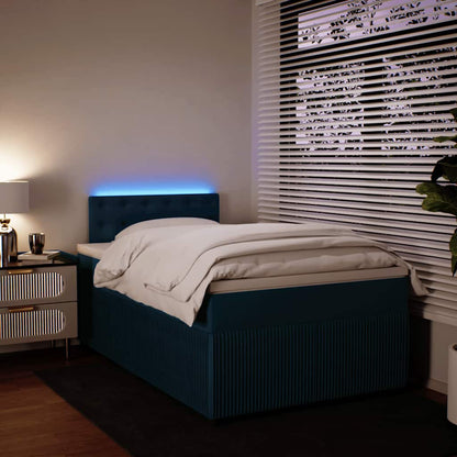 Giroletto a Molle con Materasso Blu 120x200 cm in Velluto