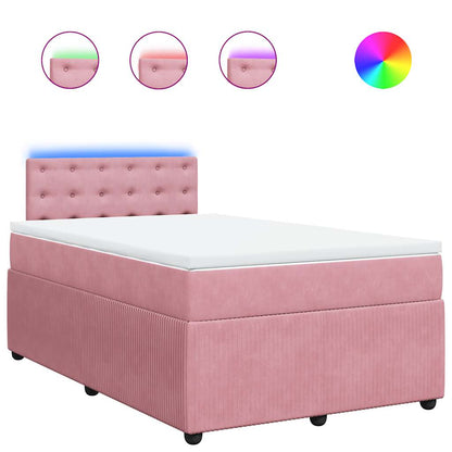 Giroletto a Molle con Materasso Rosa 120x200 cm in Velluto | homemem39