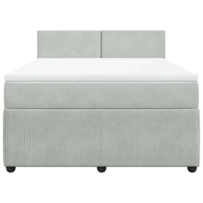 Giroletto a Molle con Materasso Grigio Chiaro 140x190cm Velluto - homemem39