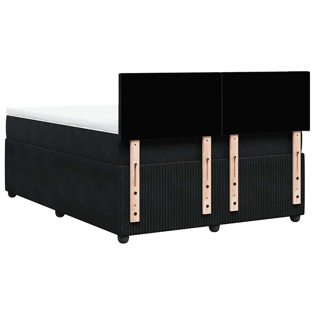 Giroletto a Molle con Materasso Nero 140x190 cm in Velluto | homemem39