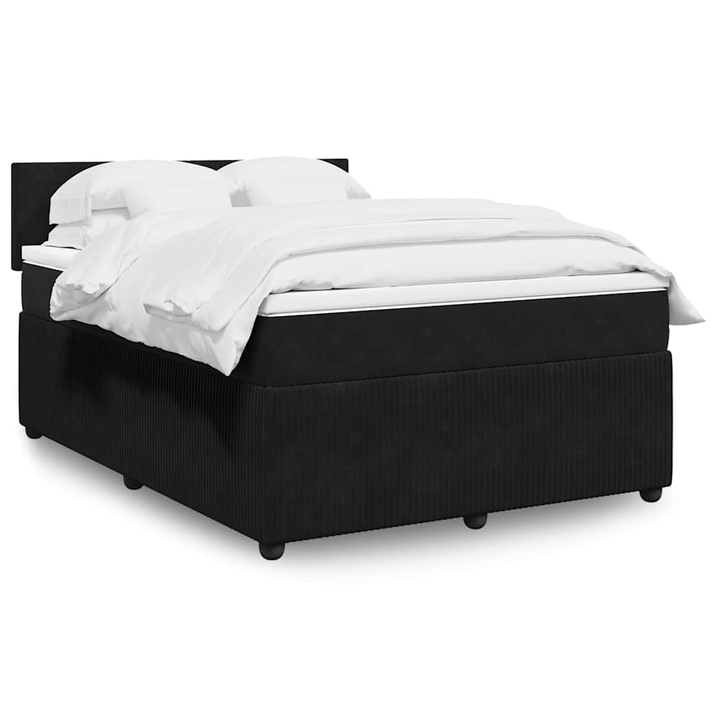 Giroletto a Molle con Materasso Nero 140x190 cm in Velluto | homemem39