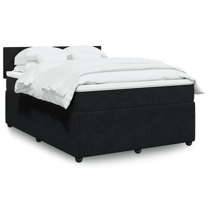 Giroletto a Molle con Materasso Nero 140x190 cm in Velluto | homemem39