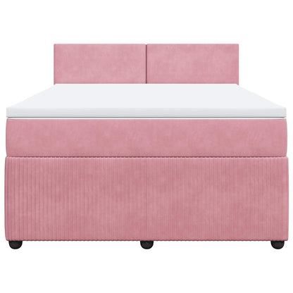 Giroletto a Molle con Materasso Rosa 140x190 cm in Velluto | homemem39