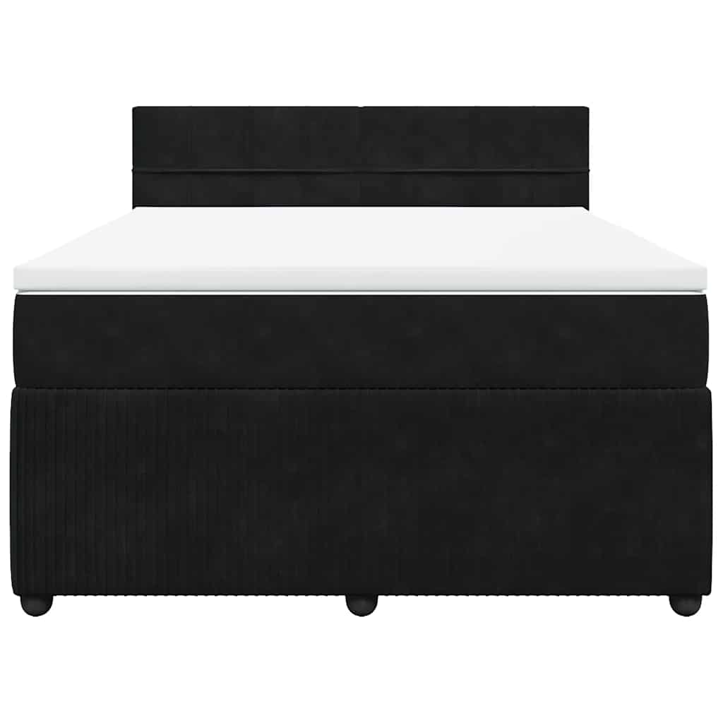 Giroletto a Molle con Materasso Nero 140x190 cm in Velluto | homemem39