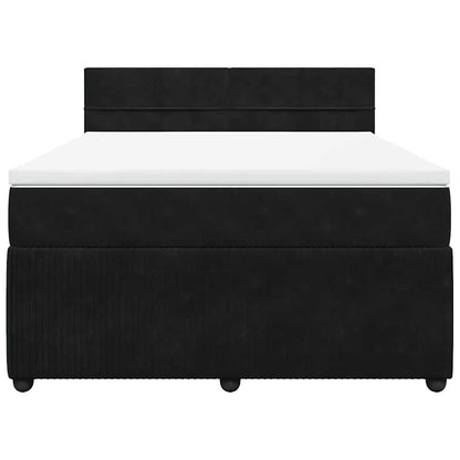 Giroletto a Molle con Materasso Nero 140x190 cm in Velluto | homemem39