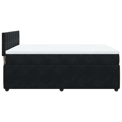 Giroletto a Molle con Materasso Nero 140x190 cm in Velluto | homemem39
