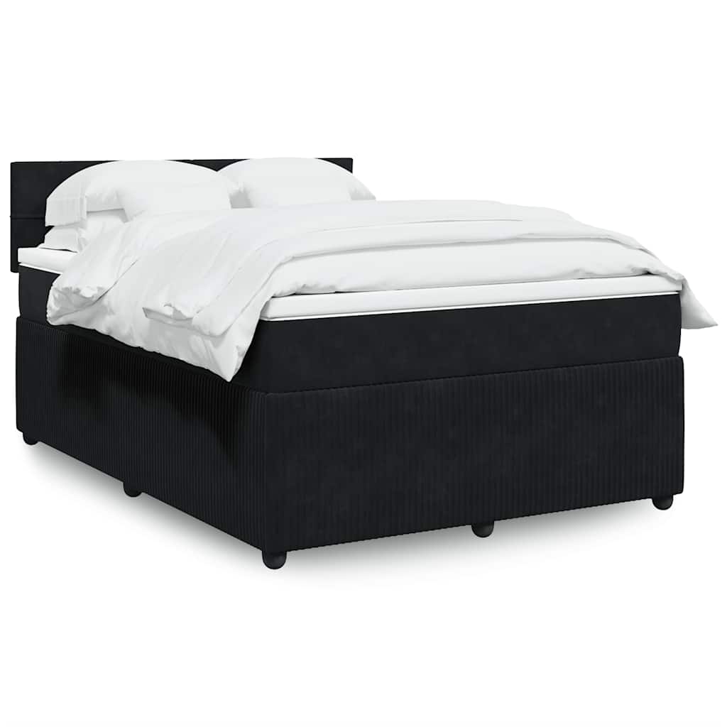 Giroletto a Molle con Materasso Nero 140x190 cm in Velluto | homemem39
