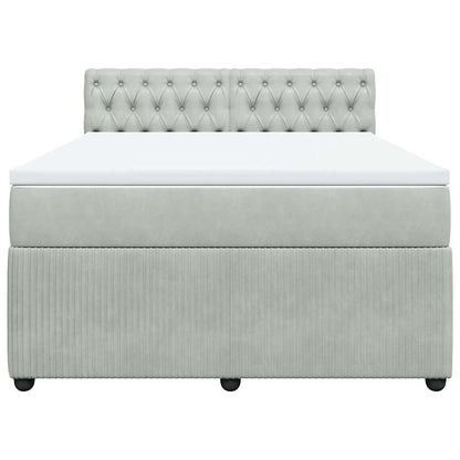 Giroletto a Molle con Materasso Grigio Chiaro 140x190cm Velluto - homemem39