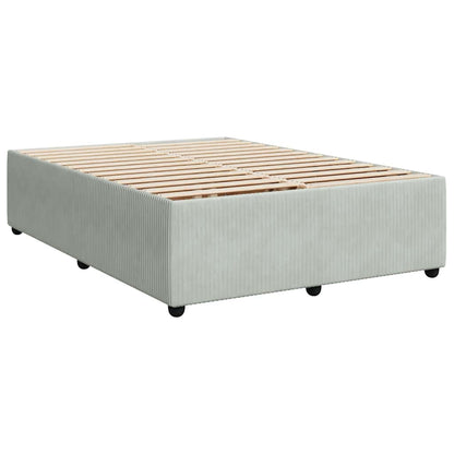 Giroletto a Molle con Materasso Grigio Chiaro 140x190cm Velluto