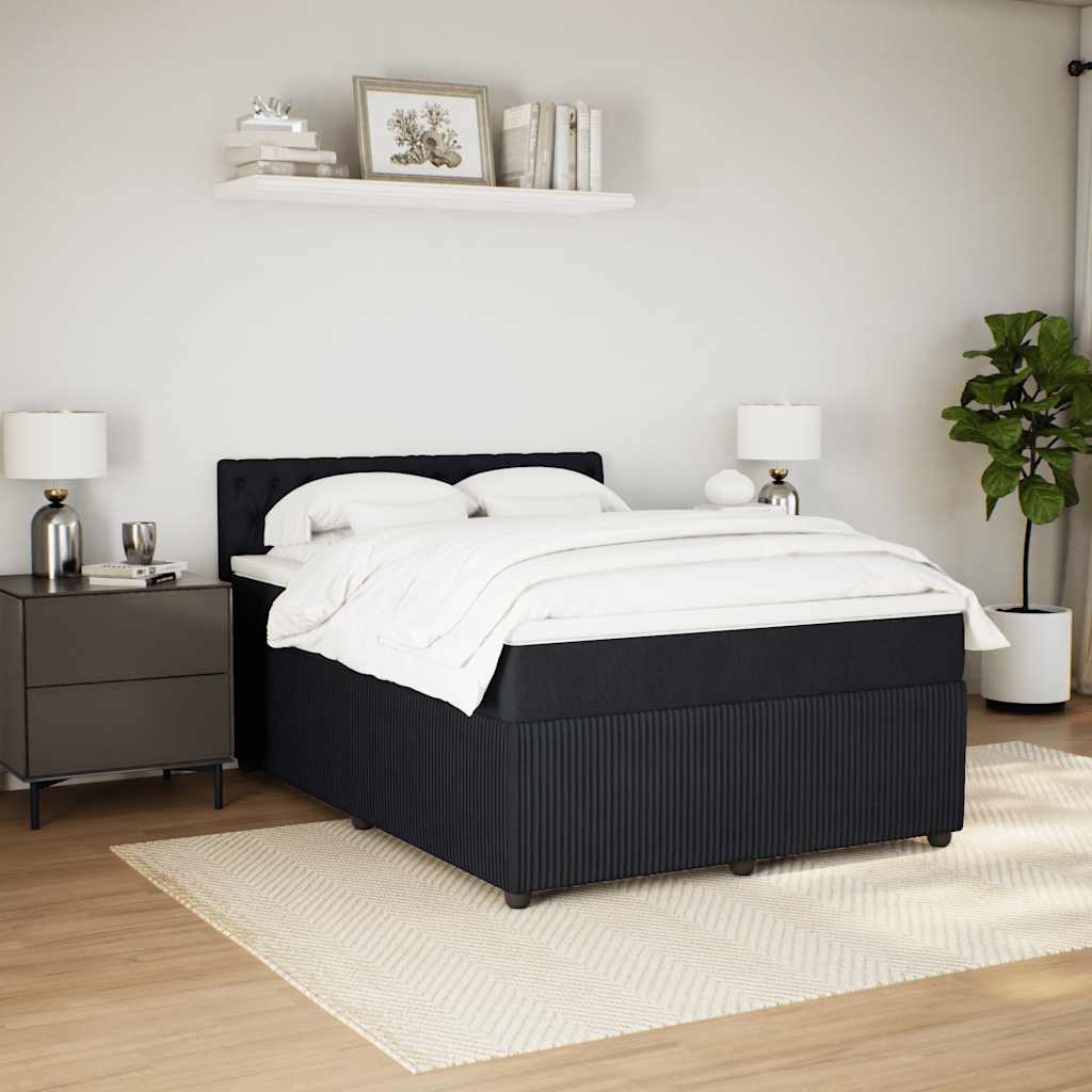 Giroletto a Molle con Materasso Nero 140x190 cm in Velluto | homemem39
