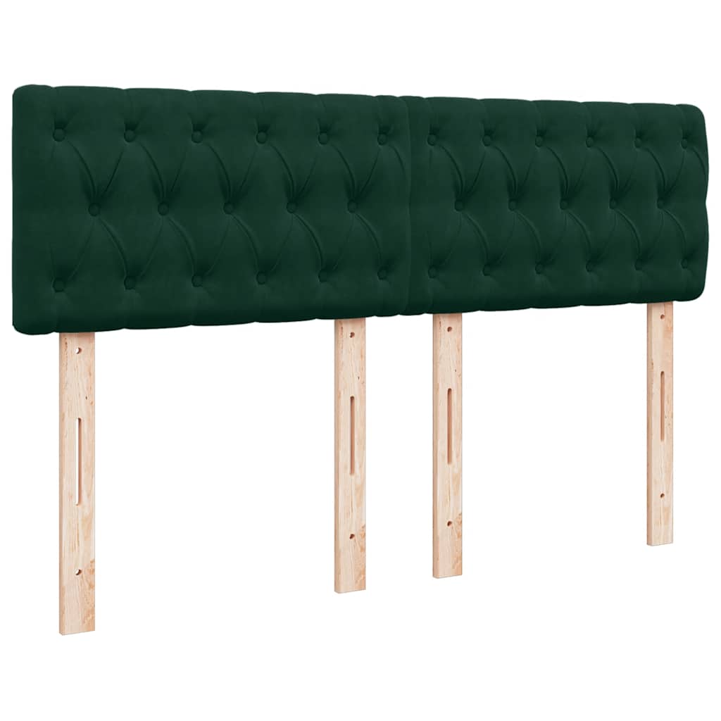 Giroletto a Molle con Materasso Verde Scuro 140x190 cm Velluto