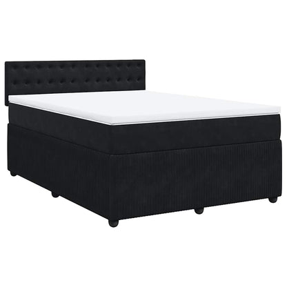 Giroletto a Molle con Materasso Nero 140x190 cm in Velluto | homemem39