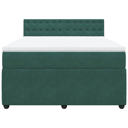 Giroletto a Molle con Materasso Verde Scuro 140x190 cm Velluto - homemem39