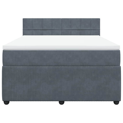 Giroletto a Molle con Materasso Grigio Scuro 140x200 cm Velluto | homemem39