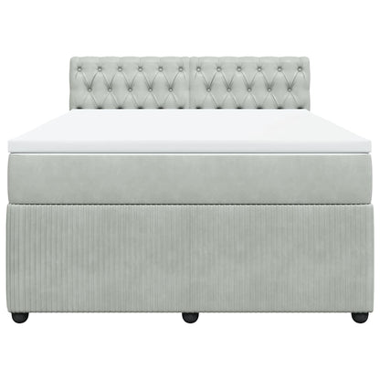 Giroletto a Molle con Materasso Grigio Chiaro 140x200cm Velluto - homemem39