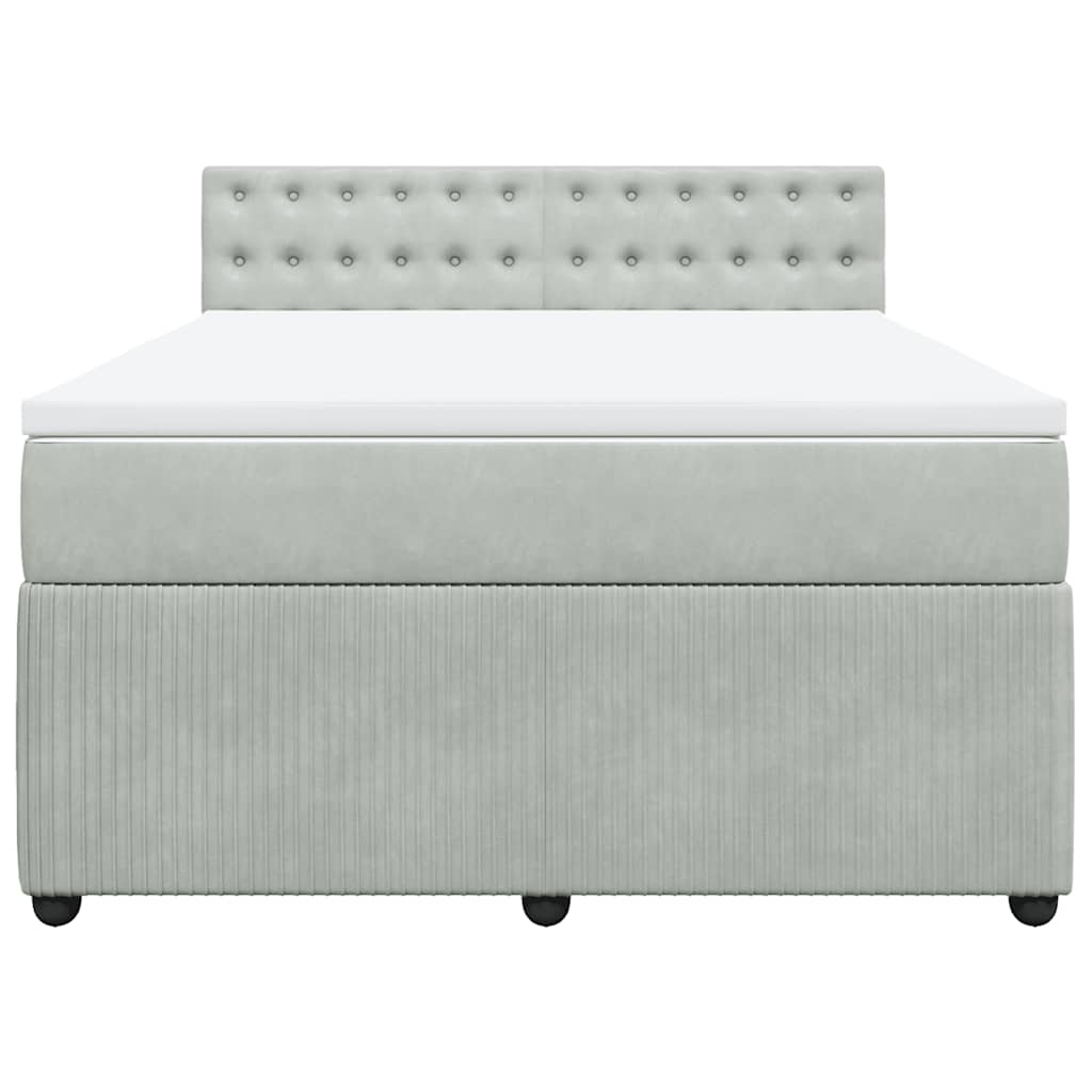 Giroletto a Molle con Materasso Grigio Chiaro 140x200cm Velluto - homemem39