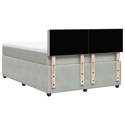 Giroletto a Molle con Materasso Grigio Chiaro 140x200cm Velluto