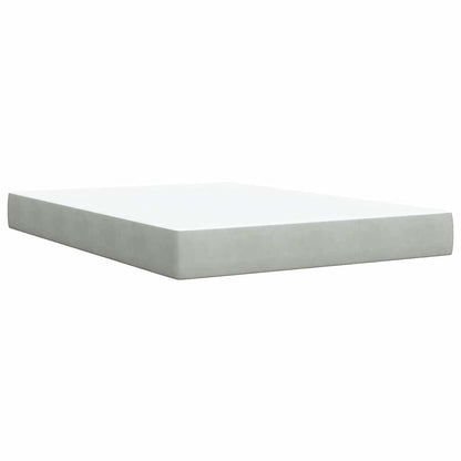 Giroletto a Molle con Materasso Grigio Chiaro 160x200cm Velluto