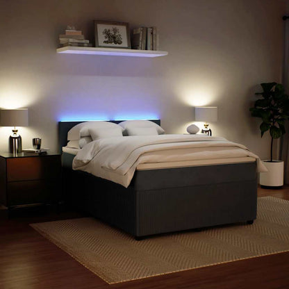 Giroletto a Molle con Materasso Grigio Scuro 160x200 cm Velluto