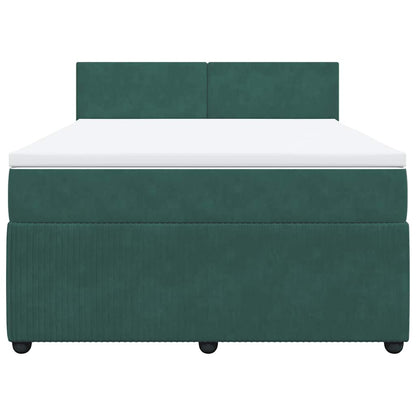 Giroletto a Molle con Materasso Verde Scuro 160x200 cm Velluto - homemem39
