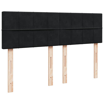 Giroletto a Molle con Materasso Nero 160x200 cm in Velluto