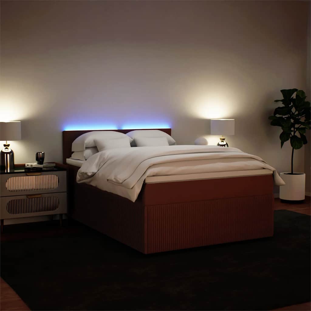 Giroletto a Molle con Materasso Rosa 160x200 cm in Velluto | homemem39