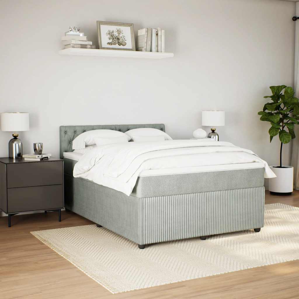 Giroletto a Molle con Materasso Grigio Chiaro 160x200cm Velluto | homemem39