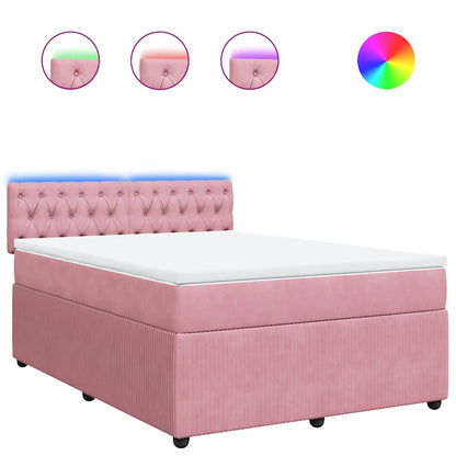 Giroletto a Molle con Materasso Rosa 160x200 cm in Velluto | homemem39