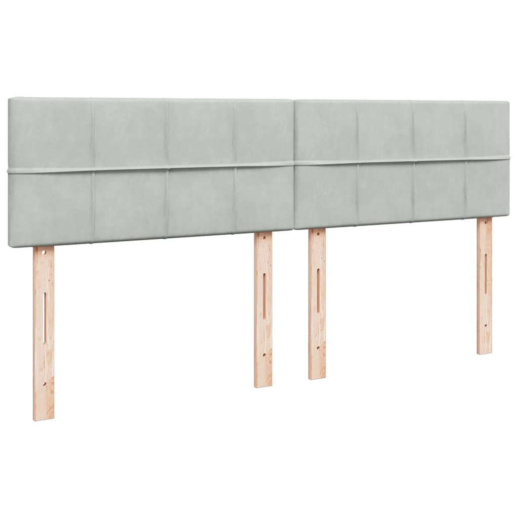 Giroletto a Molle con Materasso Grigio Chiaro 180x200cm Velluto