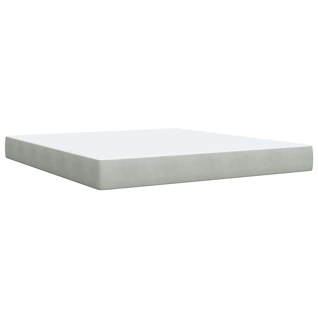 Giroletto a Molle con Materasso Grigio Chiaro 180x200cm Velluto