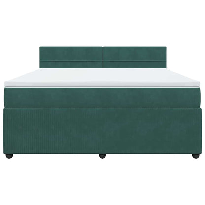 Giroletto a Molle con Materasso Verde Scuro 180x200 cm Velluto - homemem39