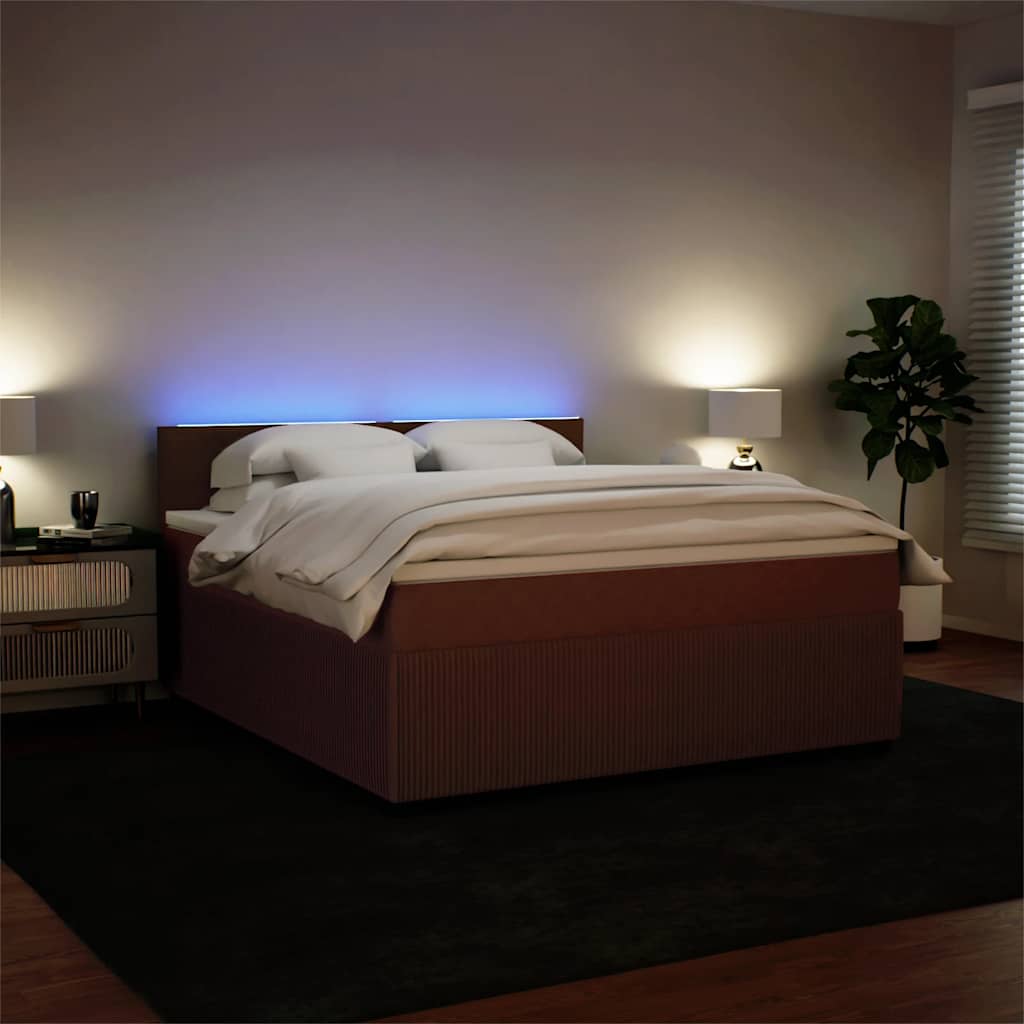 Giroletto a Molle con Materasso Rosa 180x200 cm in Velluto | homemem39