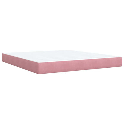 Giroletto a Molle con Materasso Rosa 180x200 cm in Velluto | homemem39