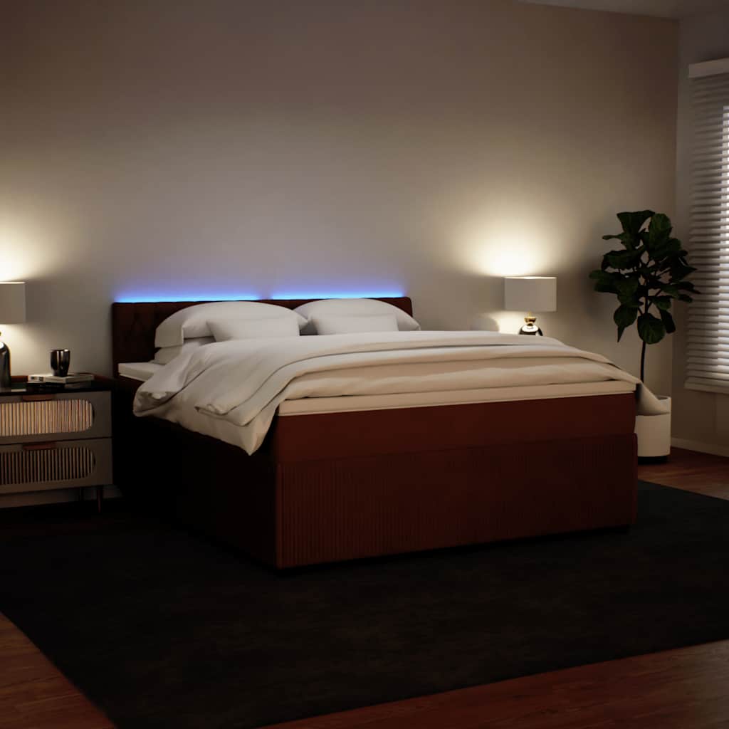 Giroletto a Molle con Materasso Rosa 180x200 cm in Velluto | homemem39