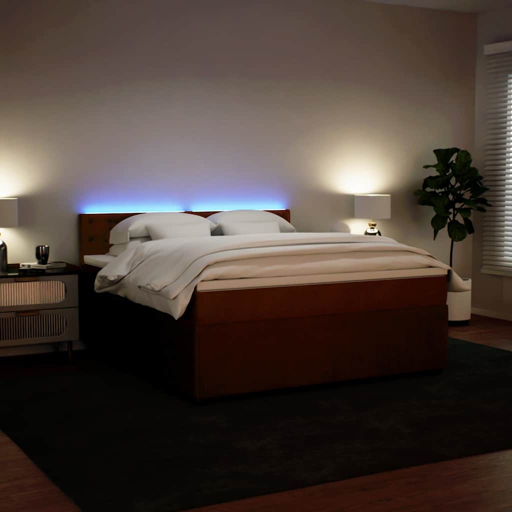 Giroletto a Molle con Materasso Rosa 180x200 cm in Velluto | homemem39