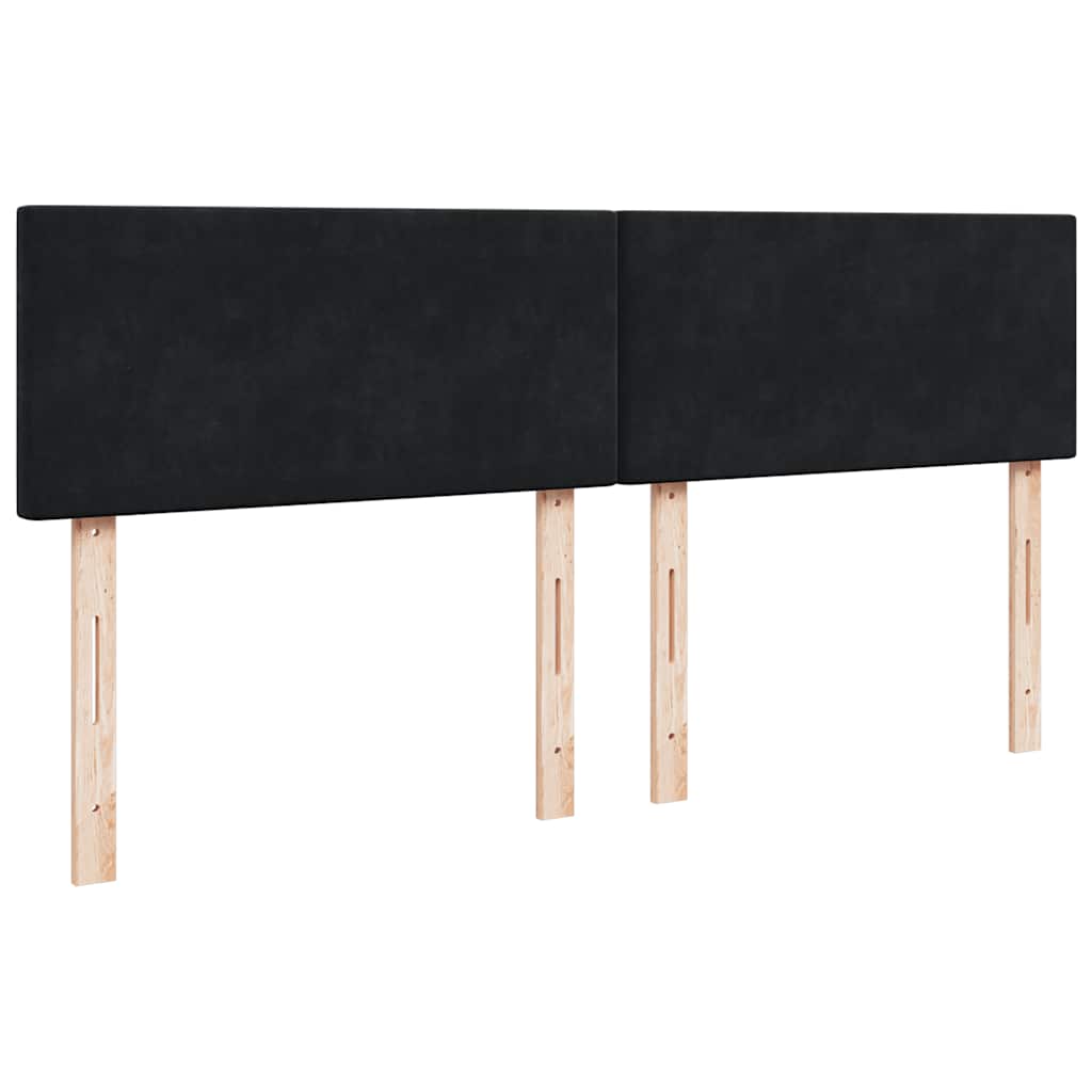 Giroletto a Molle con Materasso Nero 200x200 cm in Velluto