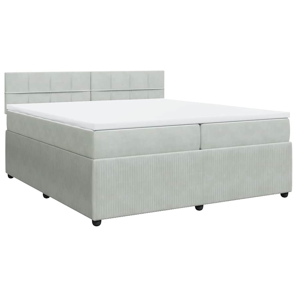 Giroletto a Molle con Materasso Grigio Chiaro 200x200cm Velluto | homemem39