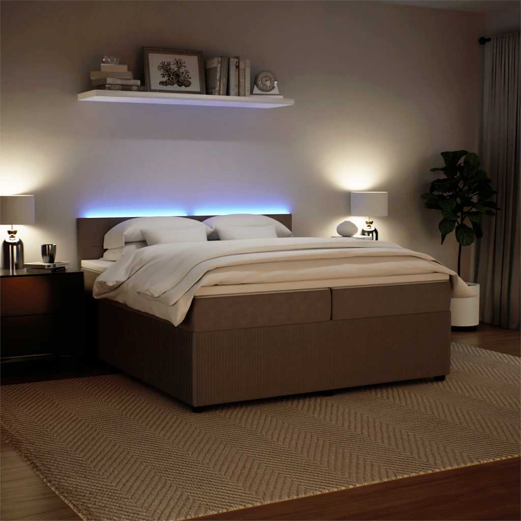 Giroletto a Molle con Materasso Grigio Chiaro 200x200cm Velluto | homemem39