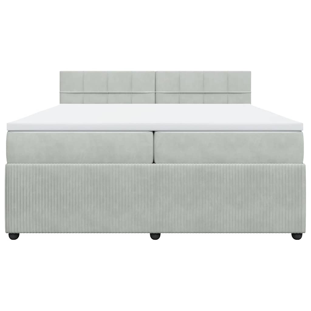 Giroletto a Molle con Materasso Grigio Chiaro 200x200cm Velluto | homemem39