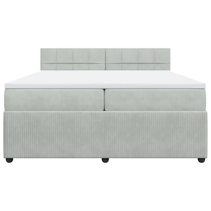 Giroletto a Molle con Materasso Grigio Chiaro 200x200cm Velluto | homemem39