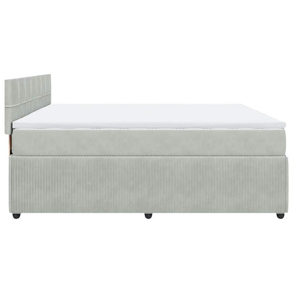 Giroletto a Molle con Materasso Grigio Chiaro 200x200cm Velluto | homemem39