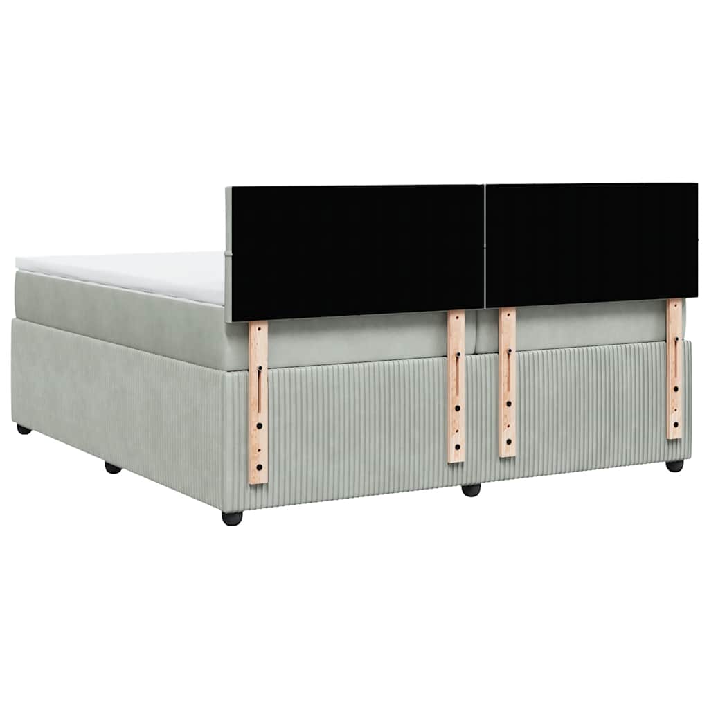 Giroletto a Molle con Materasso Grigio Chiaro 200x200cm Velluto | homemem39