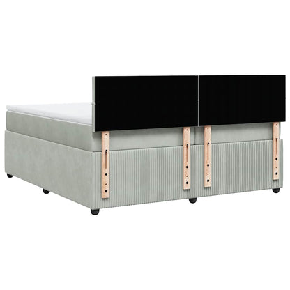 Giroletto a Molle con Materasso Grigio Chiaro 200x200cm Velluto | homemem39